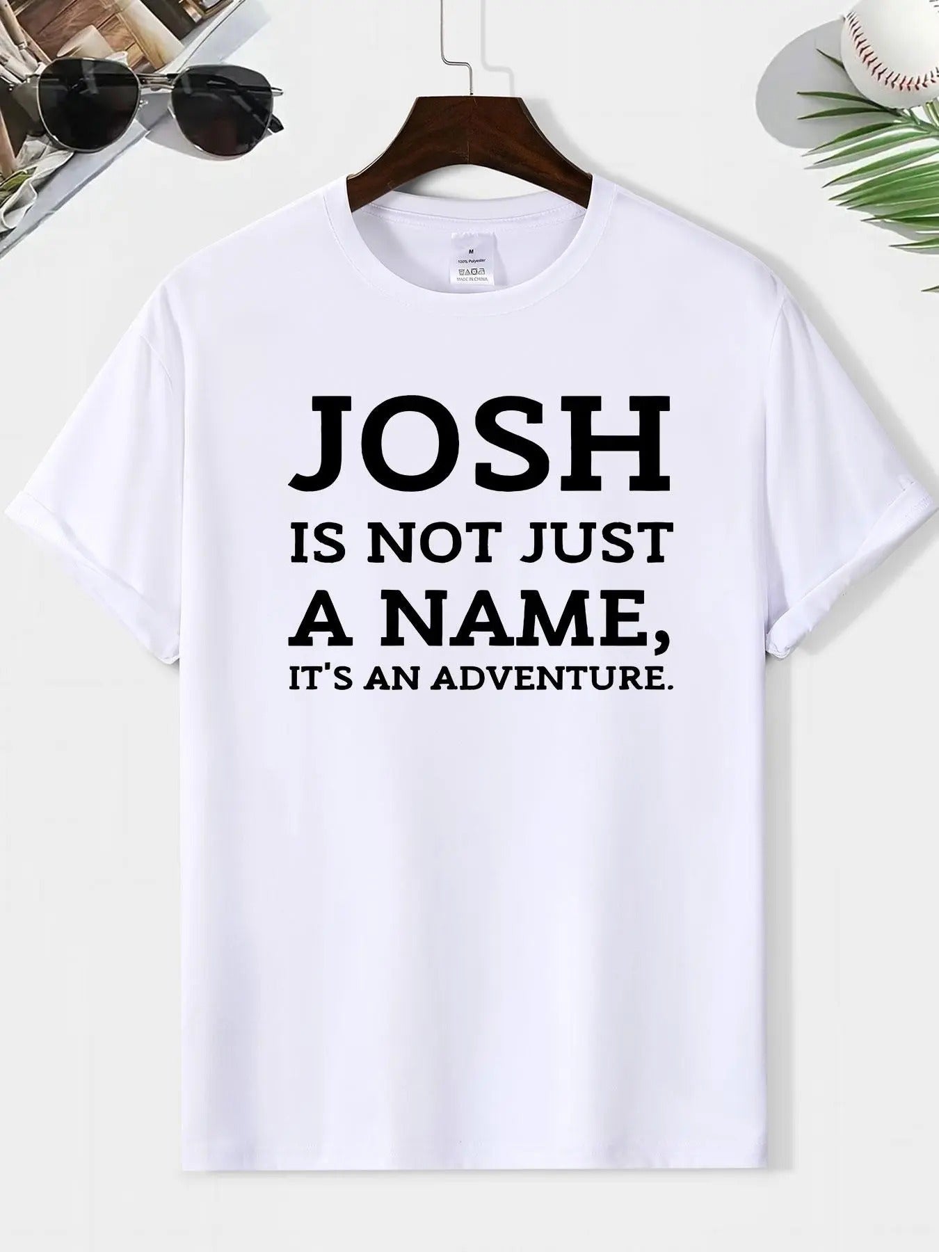 Men's Slogan Print Round Neck Tee, Loose Casual Comfy Short Sleeve Crew Neck T-shirt for Summer, Fashion Men's Top for...