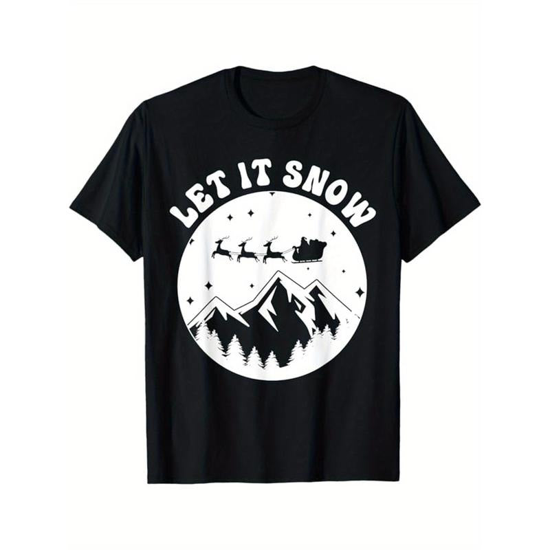 Men's Soft Cotton T-Shirt with Festive Christmas Print
