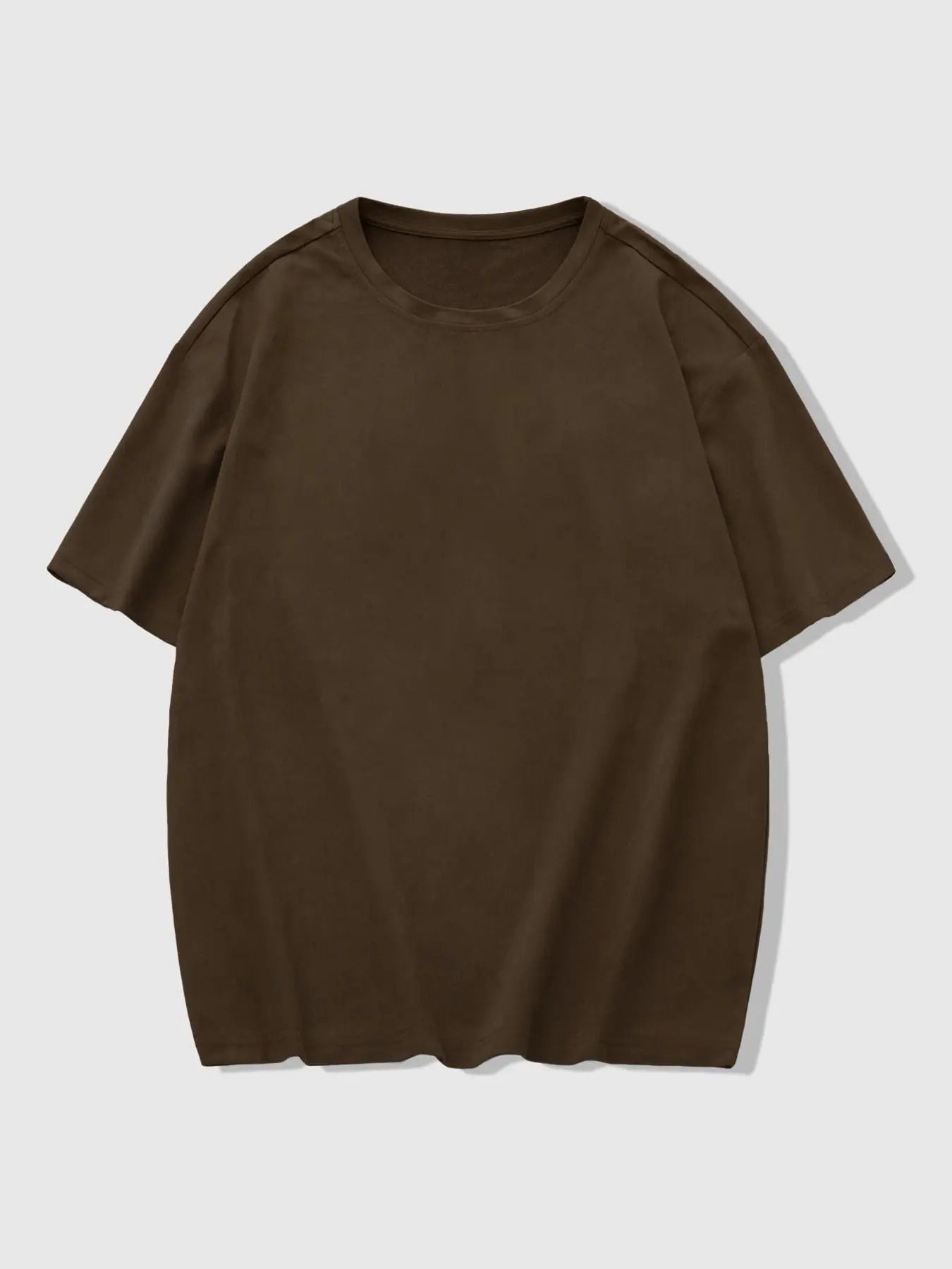 Men's Solid Suede Tee, Regular Fit Casual Short Sleeve Round Neck T-Shirt for Daily Wear, Men's Top for All Seasons...