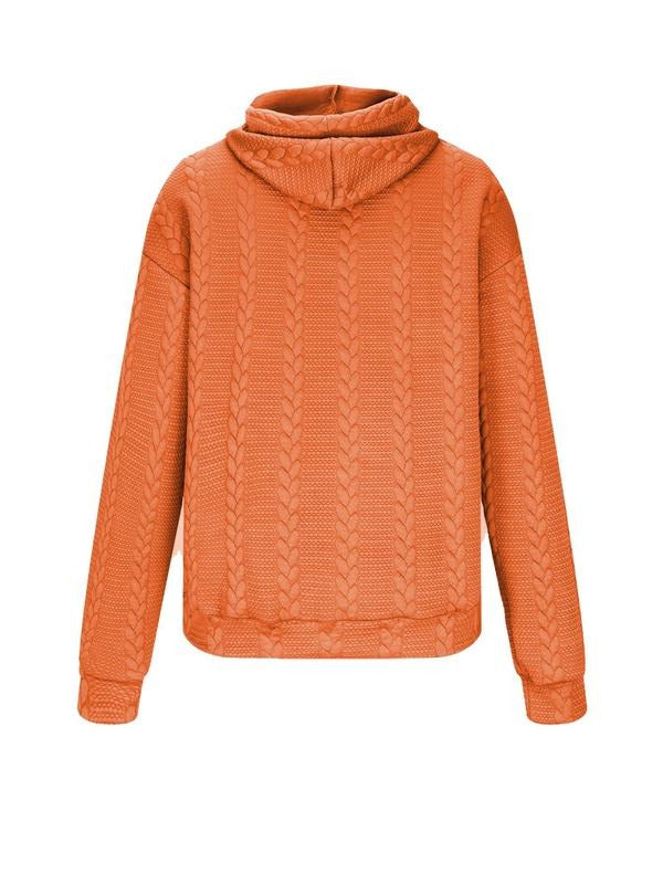 Men's Solid Textured Drop Shoulder Hoodie, Fashion Casual Drawstring Pocket Hooded Sweatshirt for Daily Holiday Outdoor...