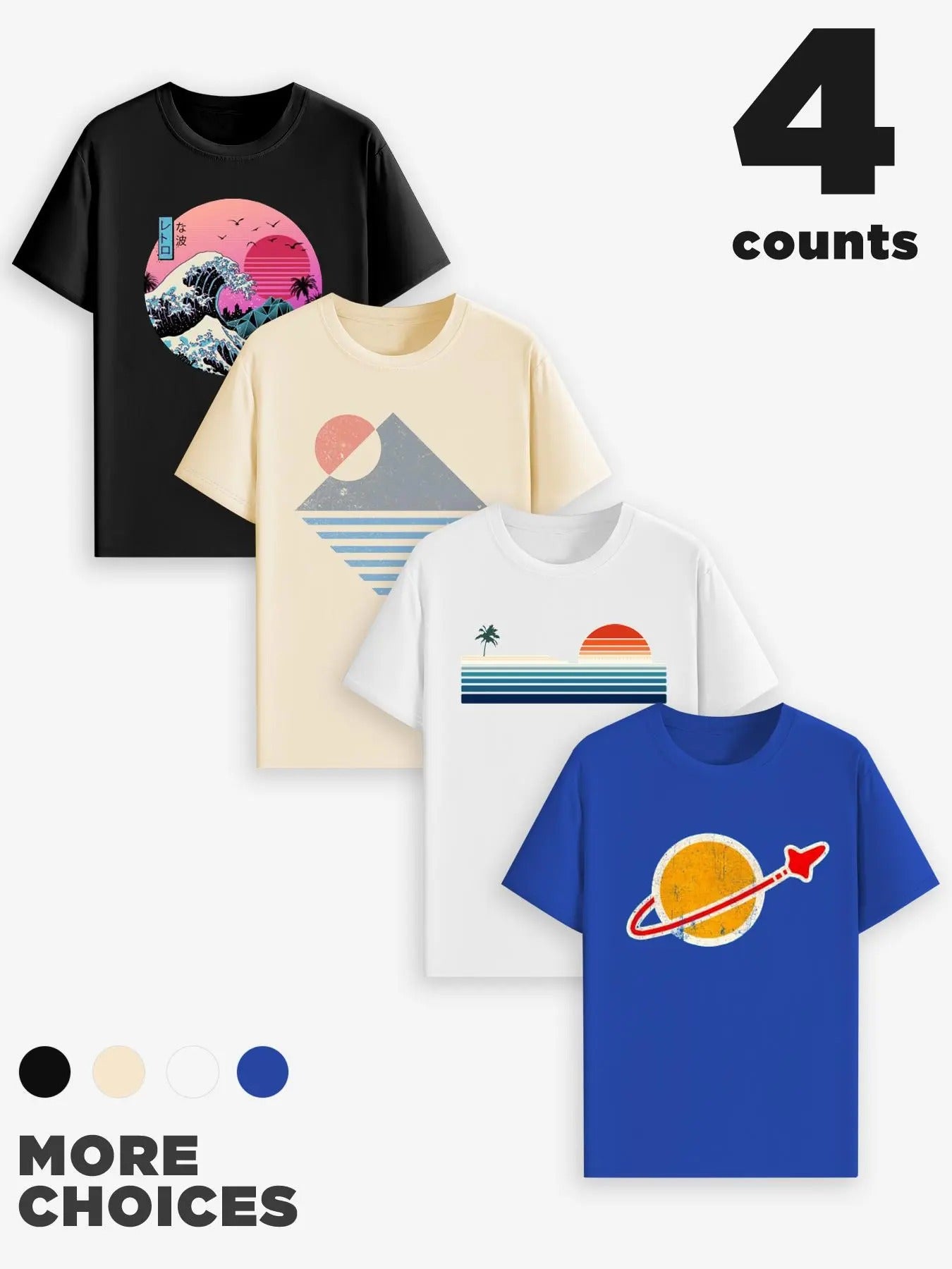 Men's Sun Print Round Neck Graphic Tee, Regular Fit Casual Short Sleeve T-shirt for Summer, Men's Top for Daily Wear...