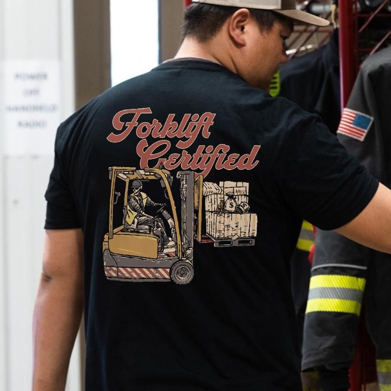 Forklift Certified Printed Man Character T-Shirts, Hoodie, Sweatshirt