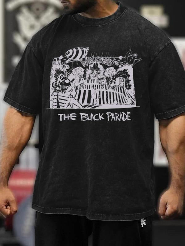 Men's Vintage Graphic Print Short Sleeve T-shirt, Casual Comfy Retro T-shirt for Summer, Fashion Men's Top for Daily Wear...