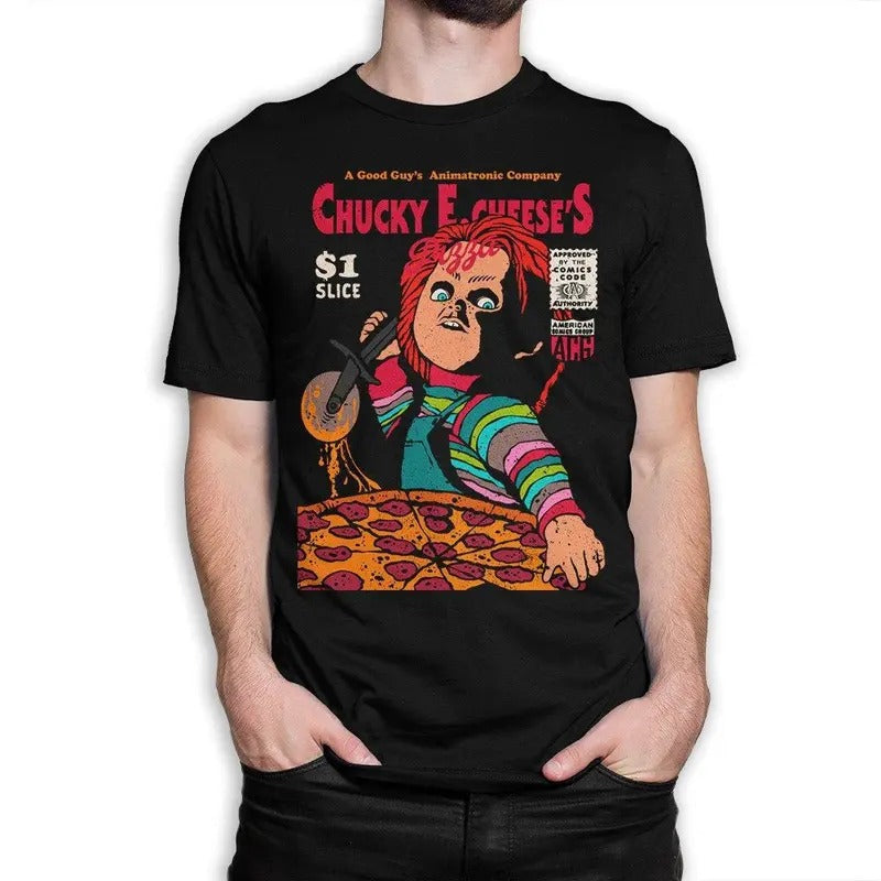 Chucky Pizza Funny T-Shirt / Child's Play Shirt / Men's Women's All Sizes Hoodie, Sweatshirt | HypeCrazeTee.com