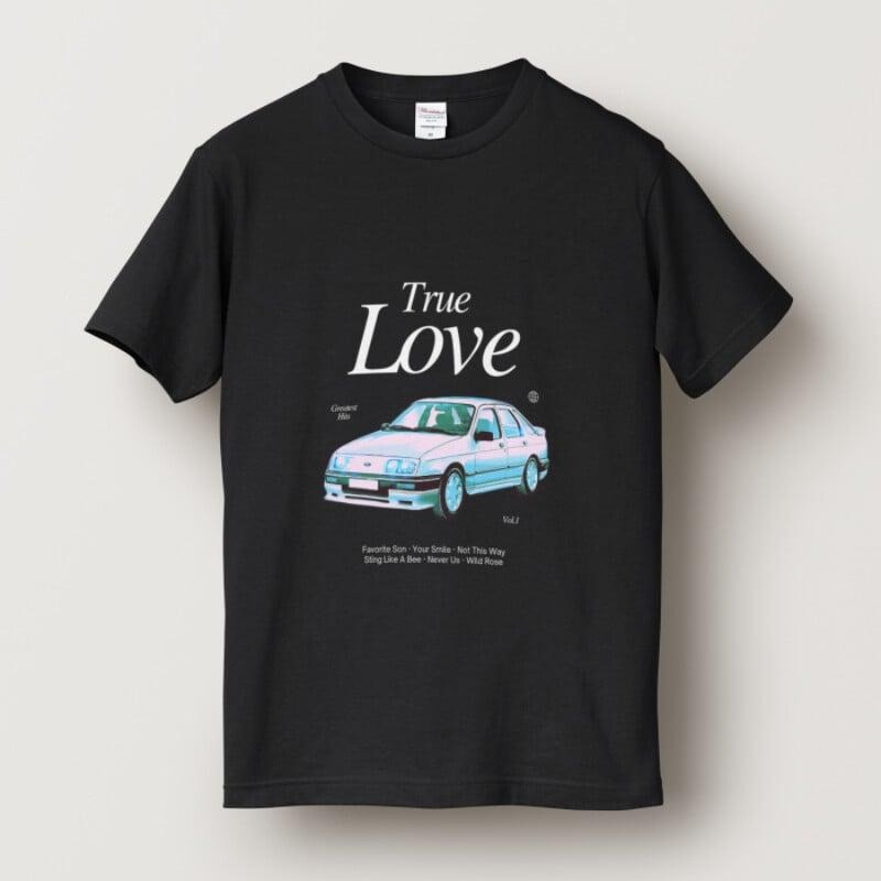 Men's graphic tees Fashionable Crew Neck T-Shirt - Comfortable Fit, Slight Stretch, PatternedPrint True Love Retro Car Tee