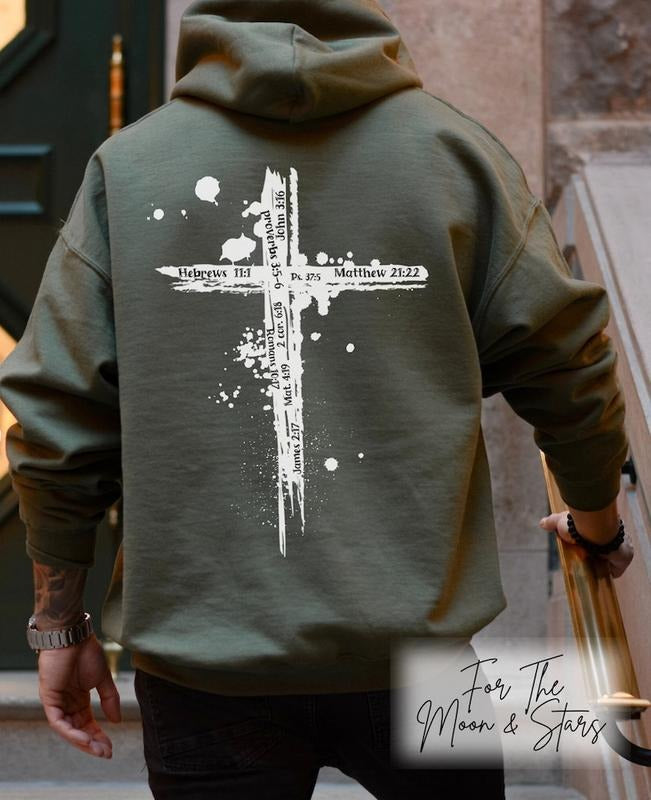 Mens Christian Hoodie Mens Christian Sweater Bible verses Christian Mens Shirt Christian Women Christian Bible Verse ...