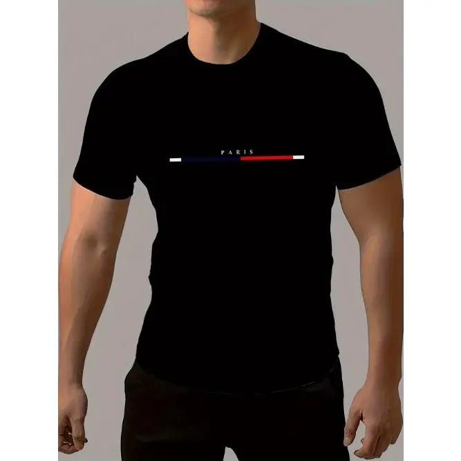Mens Fashion Crew Neck Short Sleeve T-Shirt - Summer Casual Trendy Tops for Daily Sports Leisurewear