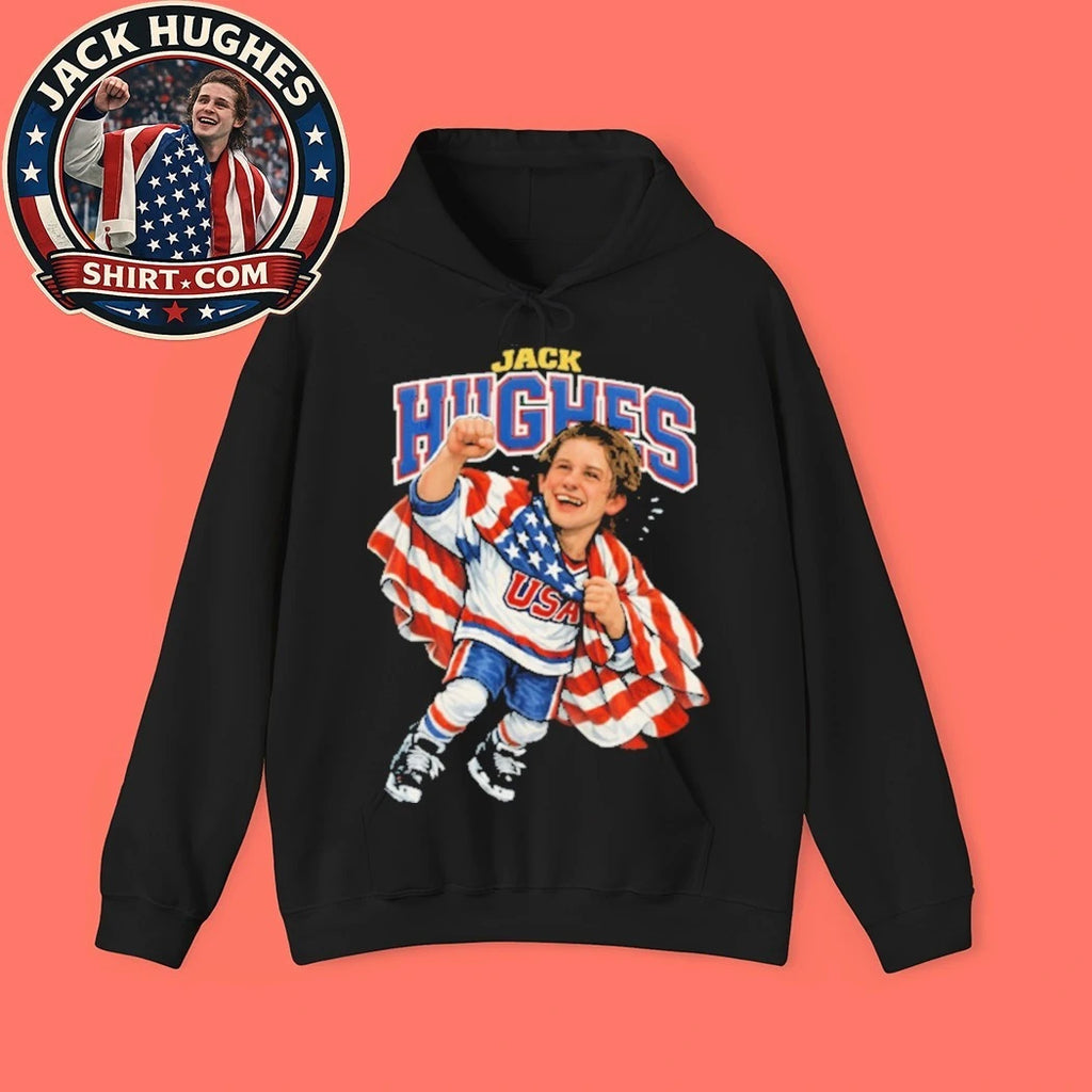 Men’s Hockey USA Golden Goal Jack Hughes caricature 2026 shirt