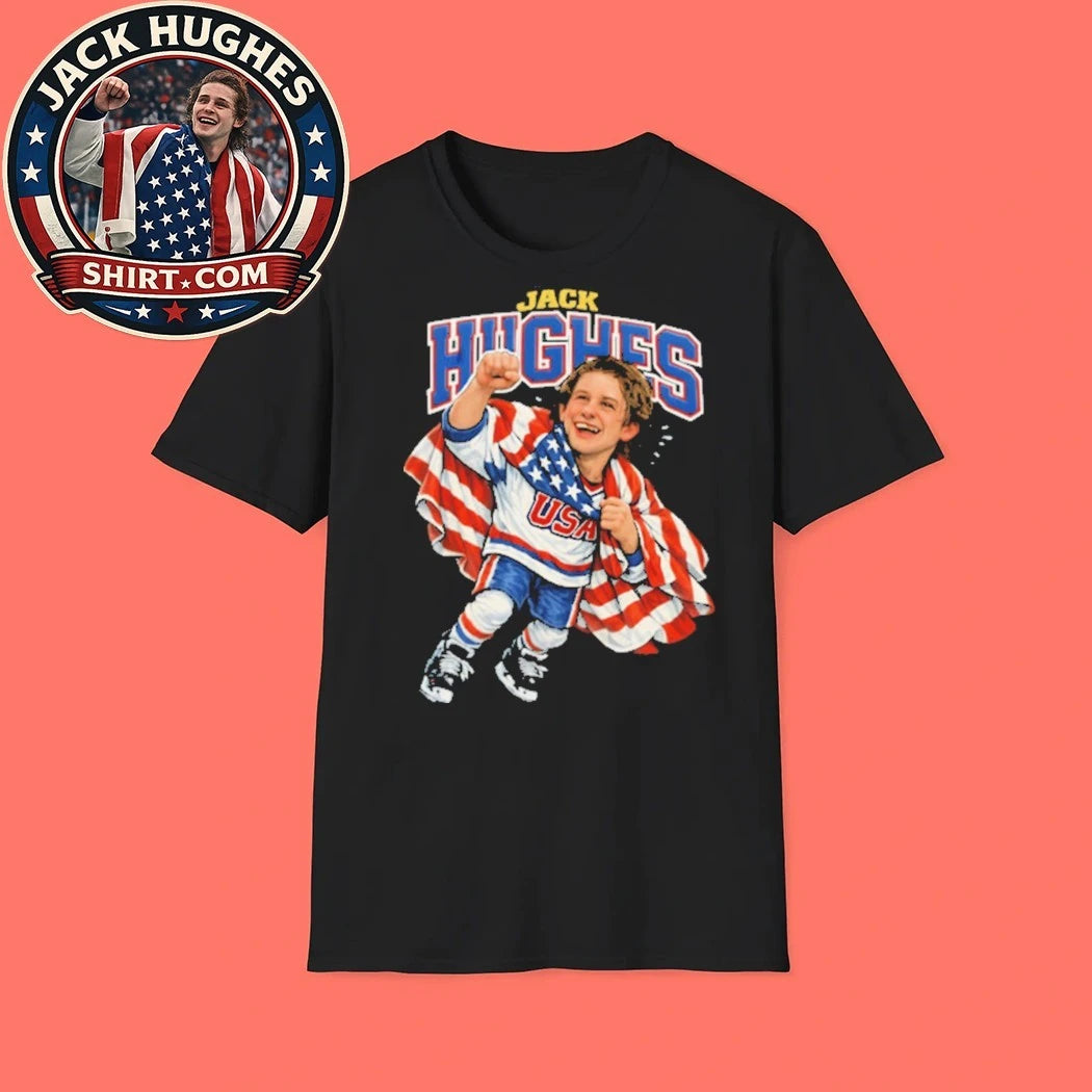 Men’s Hockey USA Golden Goal Jack Hughes caricature 2026 shirt
