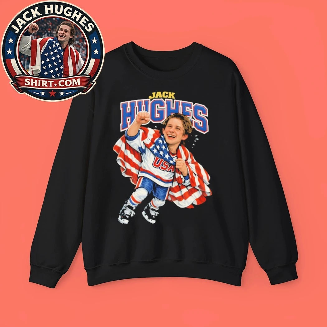 Men’s Hockey USA Golden Goal Jack Hughes caricature 2026 shirt