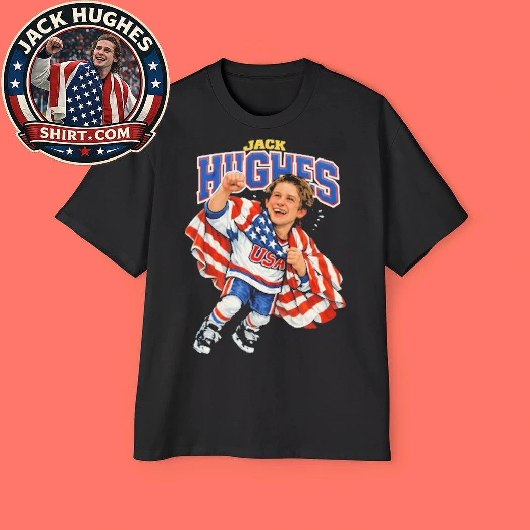 Men’s Hockey USA Golden Goal Jack Hughes caricature 2026 shirt