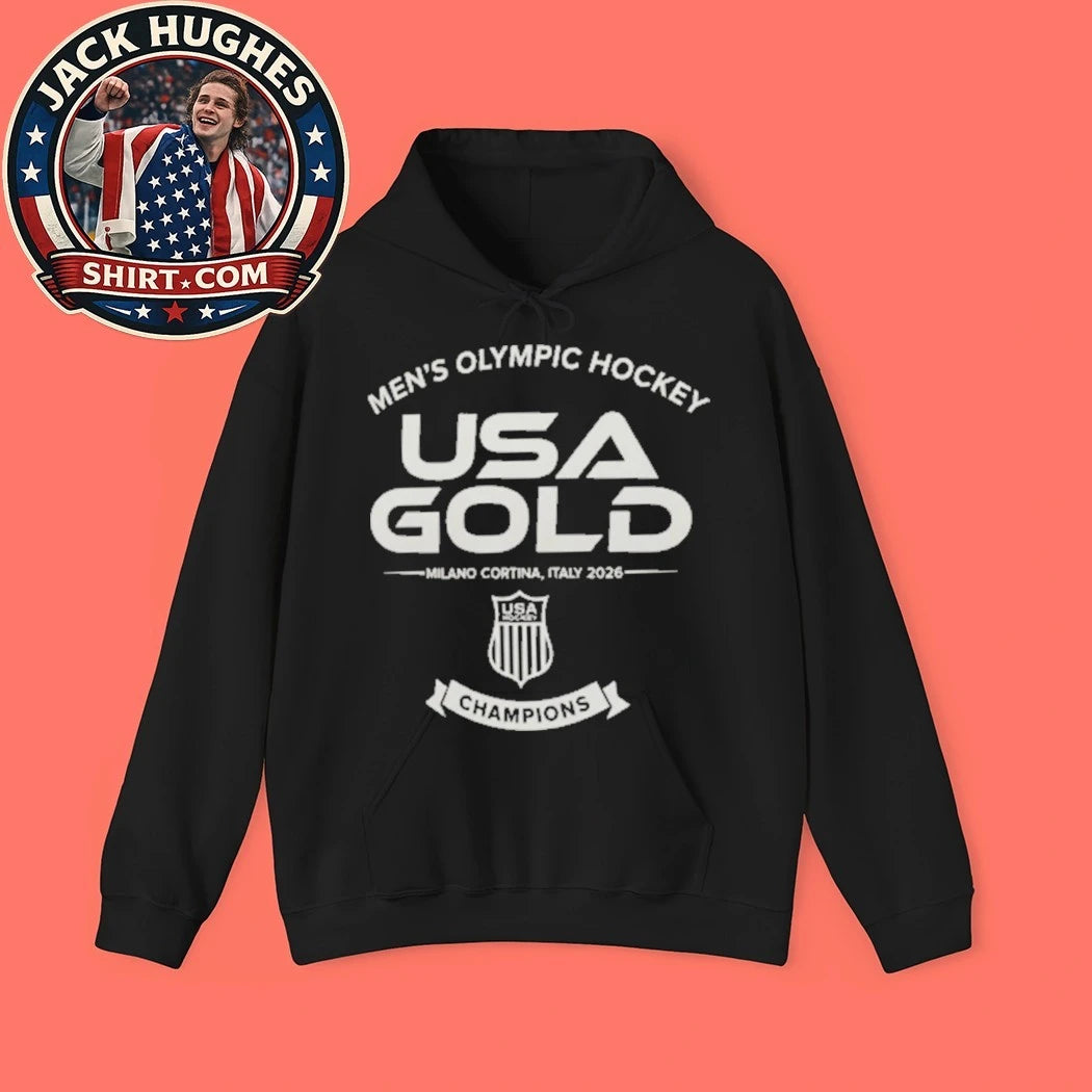 Men’s Olympic Hockey Usa Gold Milano Cortina Italy 2026 Usa Champion Logo T-Shirt