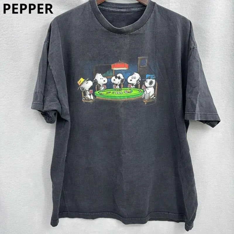 Mens Peanuts And The Gang Poker Crew Neck ,T-Shirt For Unisex ,Sweatshirt For Unisex, Gift For Men , Gift For Women Top...