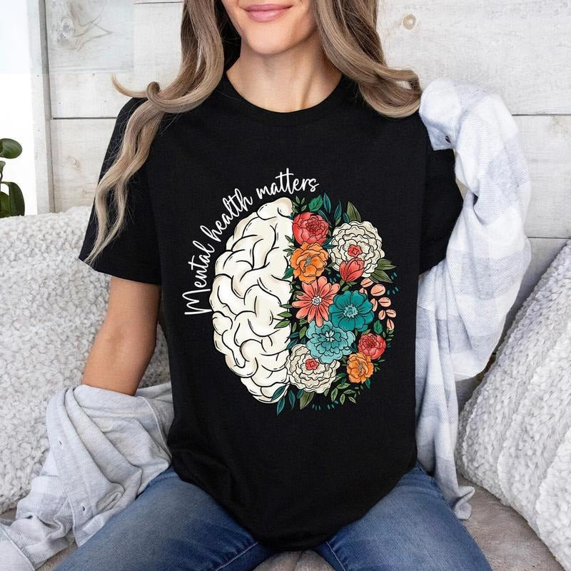Mental Health Matters Shirt, Mental Health Awareness T-Shirt, School Psychologist Shirt, Inspirational Shirts Women,...