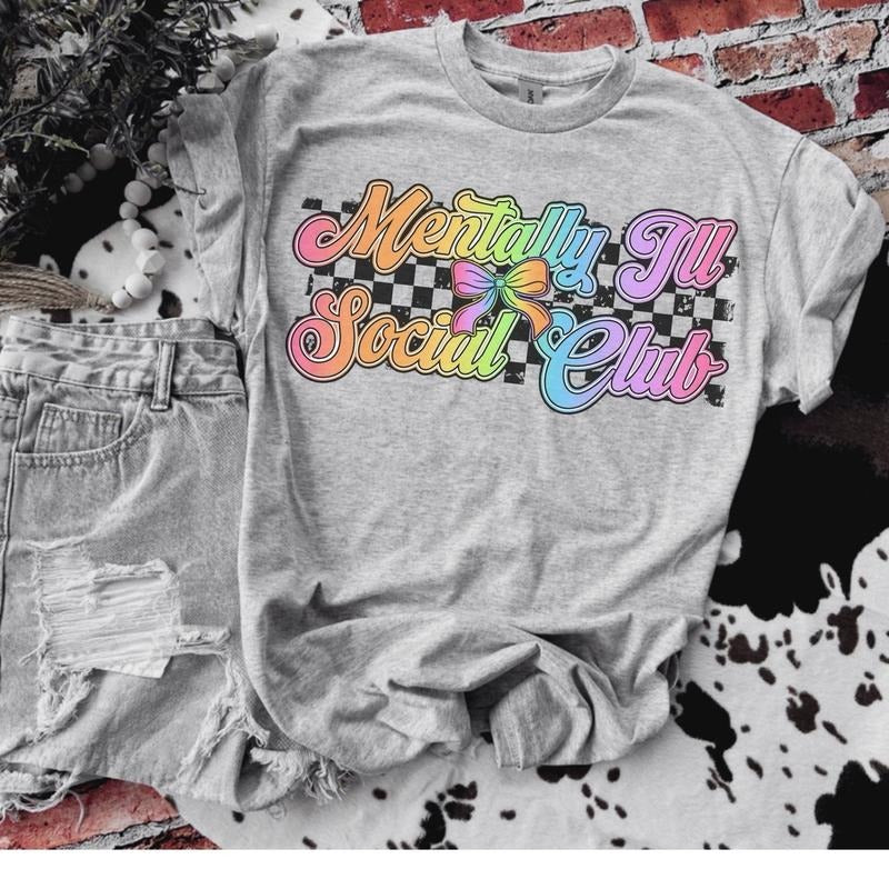 Mentally Ill Social Club Bleached Shirt Comfy Shirt Bleached Random Bleaching True Size Fit 35% Cotton 65% Poly Fabric T-Shirts, Hoodie, Sweatshirt