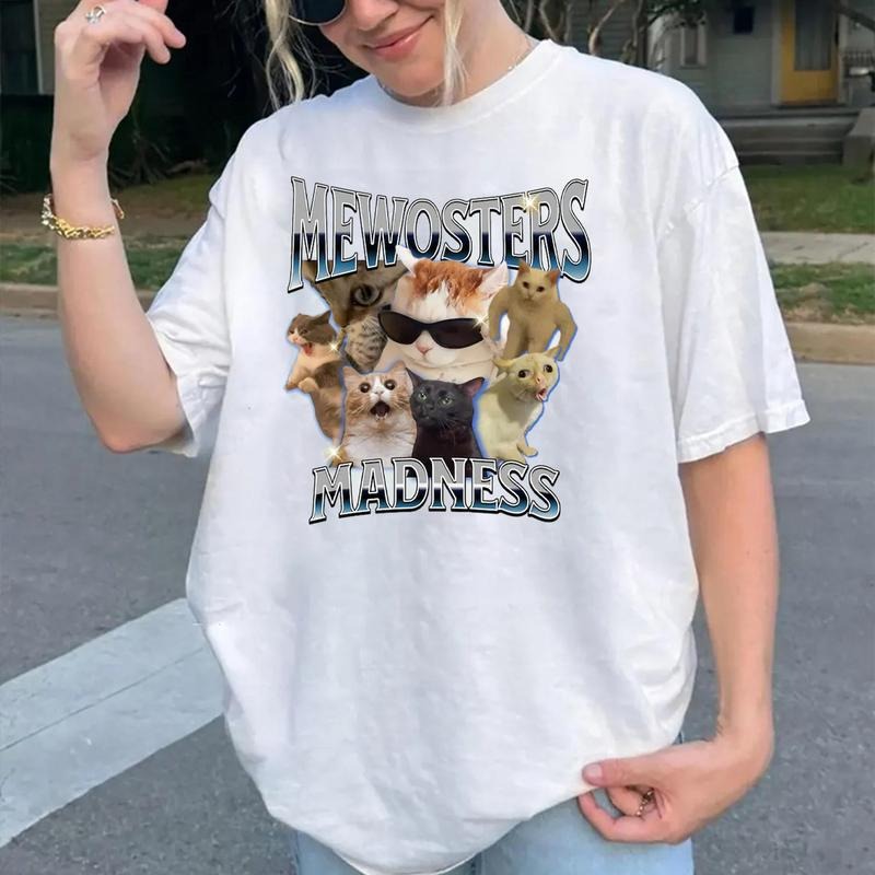 Meowsters Madness Meme Shirt Funny Cat Meme Cat Lovers Funny Teenager T-Shirts, Hoodie, Sweatshirt