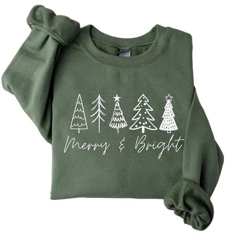 Merry & Bright Trees Shirt Winter Shirt T-Shirts, Hoodie, Sweatshirt