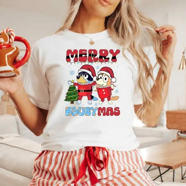 Merry Blueymas T-Shirt, Christmas Family Shirt Hoodie, Sweatshirt | HypeCrazeTee.com