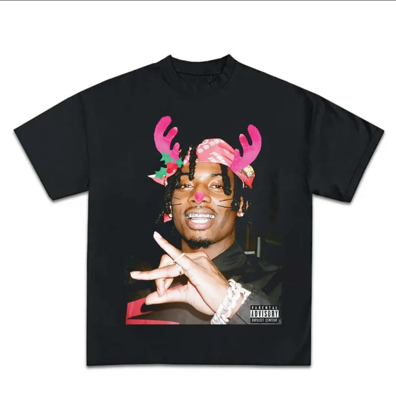 Merry Christmas Carti Graphic Rap Tee Shirt Big Face King Vamp Reindeer Cute Hoodie, Sweatshirt | HypeCrazeTee.com