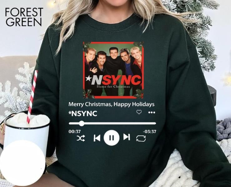 Merry Christmas NSYNC Band Home For Christmas Happy Holidays Sweatshirt T-Shirts, Hoodie | HypeCrazeTee.com