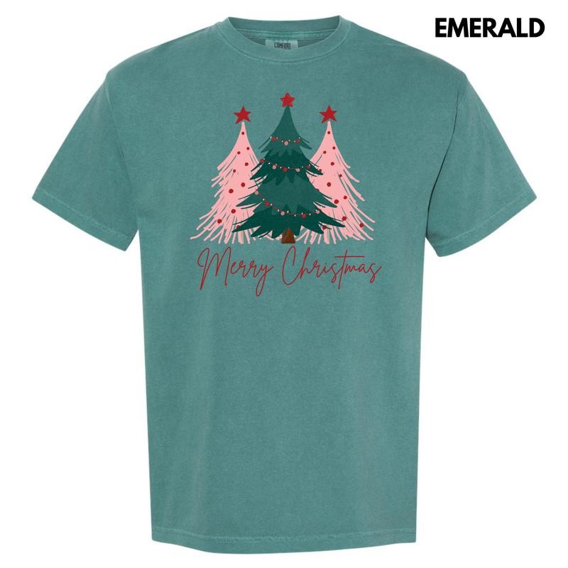 Merry Christmas Tree Trio Comfort Colors T-Shirt 'NLB' Hoodie, Sweatshirt | HypeCrazeTee.com