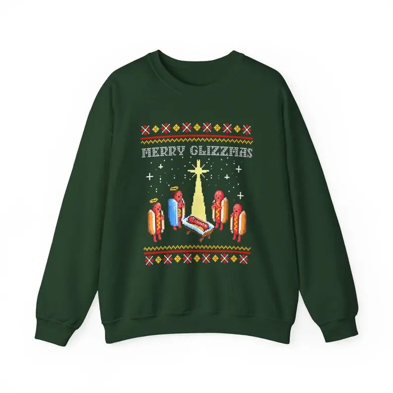 Merry Glizzmas Sweatshirt, Funny Christmas Sweatshirt, Funny Christmas Sweatshirt T-Shirts, Hoodie | HypeCrazeTee.com