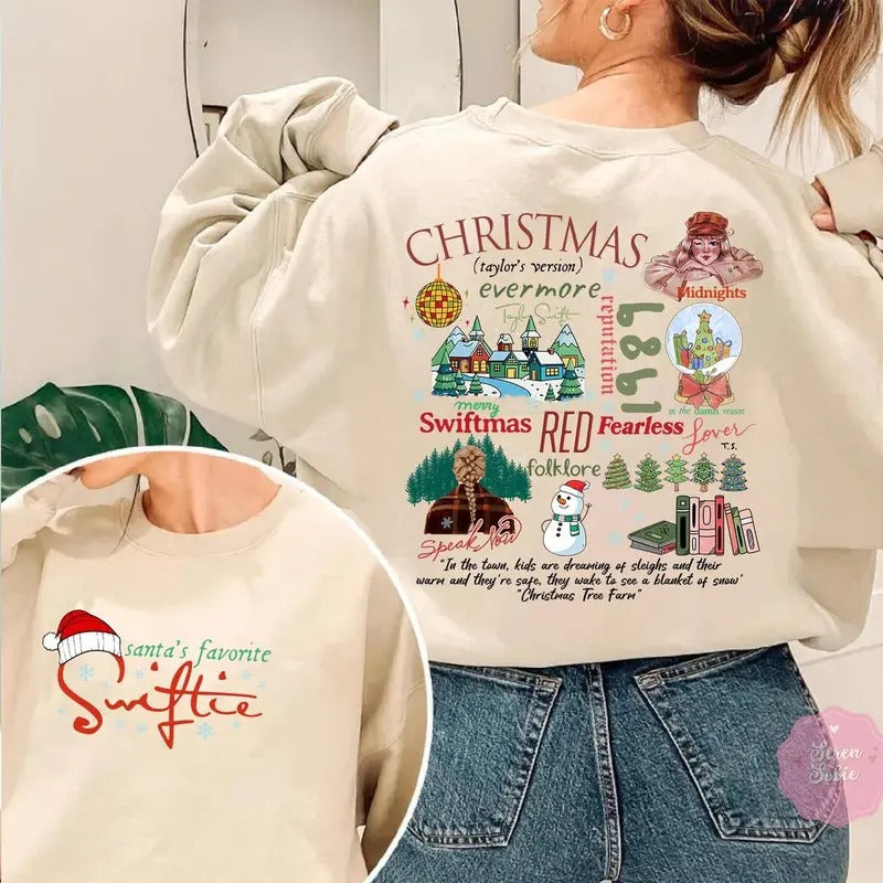 Merry Swiftie Christmas Sweatshirt Tshirt, Merry Swiftie Shirt, Swiftie Shirt, Music Fan Christmas Shirt, TS Fan Gift,...
