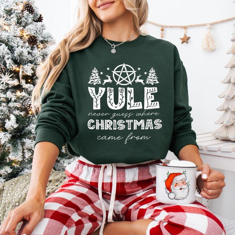 Merry Yule and Happy Solstice Christmas Sweatshirt, Winter Solstice Sweatshirt, Happy Winter Solstice Shirt, Merry Yule...