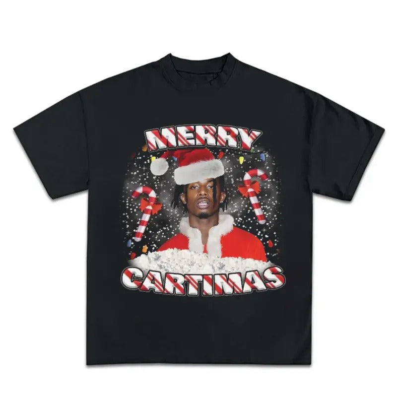 Mery Cartimas Red Winter Christmas King Carti Santa Graphic Rap Tee Shirt Streetwear Hoodie, Sweatshirt | HypeCrazeTee.com