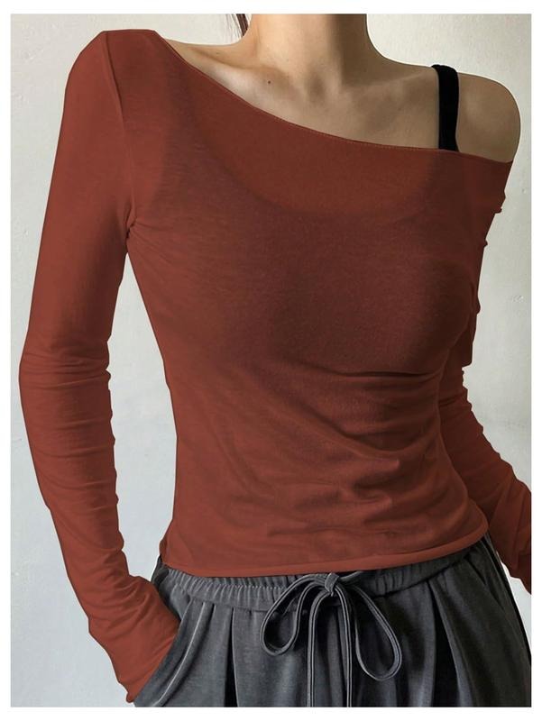 Mesh Sheer Tops Off The Shoulder Long Sleeve See Through Shirts Going Out Party Club Outfits Hoodie, Sweatshirt