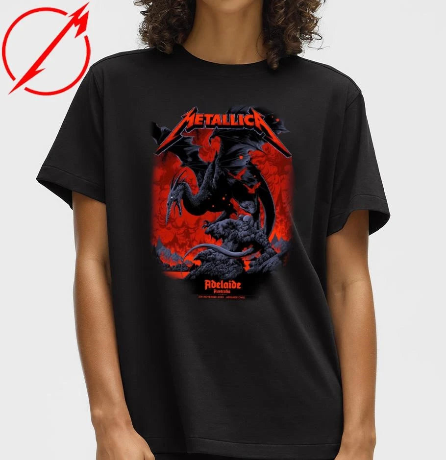 Metallica M72 Adelaide Pop-Up Poster Artwork By Ken Taylor Australia Tour On November 5 2025 At Adelaide Oval T-Shirt