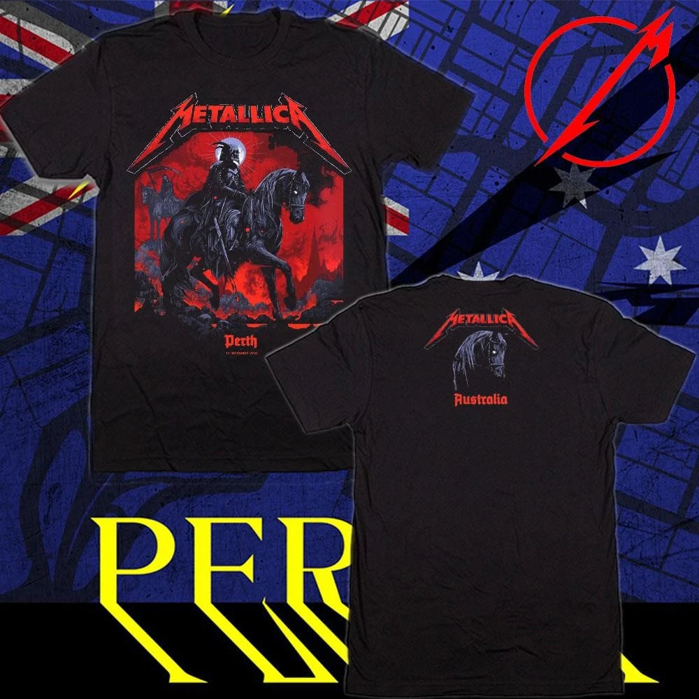 Metallica M72 Perth Australia 2025 The Skeleton Knight Two Sided T-Shirt