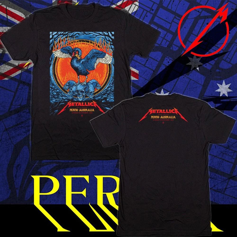 Metallica M72 World Tour 2025 Art Poster By Ben Brown M72 Perth Merch T-Shirt