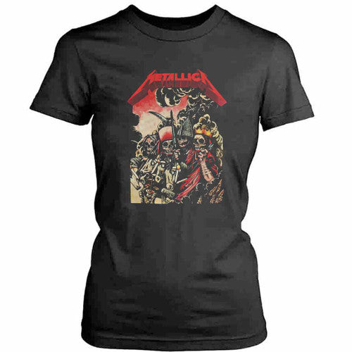 Metallica Skull Group Tour 2022 Vintage Womens T-Shirt Tee