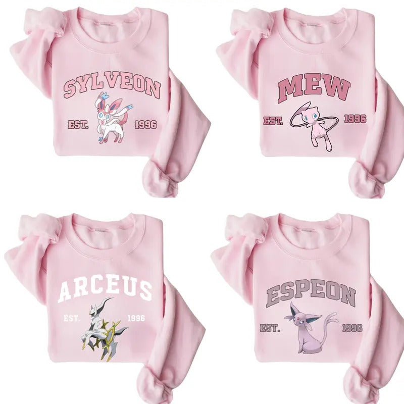 Mew, Sylveon, Espeon, Arceus Graphic Sweatshirt, PK Characters Hoodie, Anime Shirt, Graphic Design, Anime Sweatshirt,...
