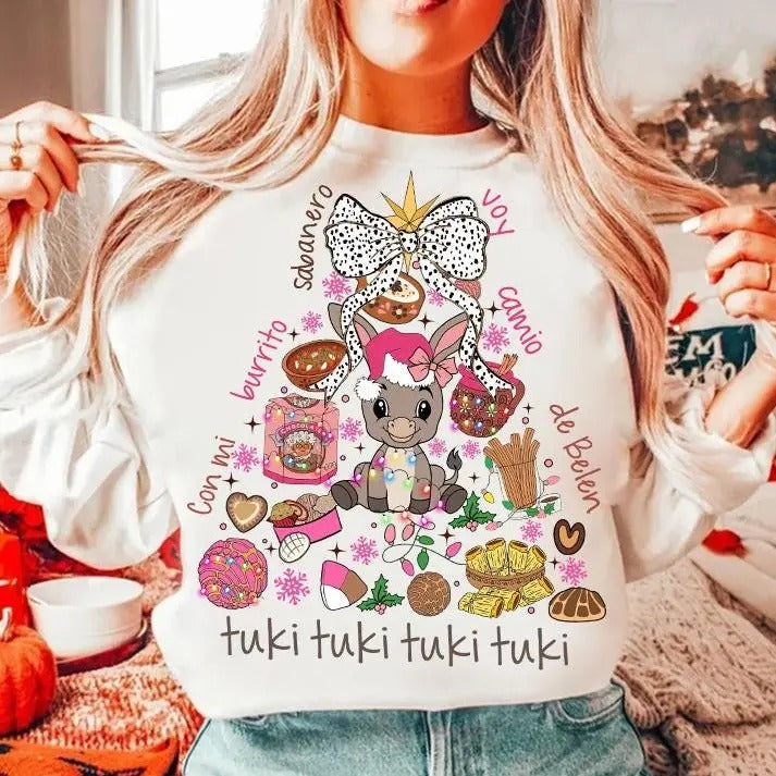 Mi Burrito Sabanero Mexican Sweatshirt, Feliz Navidad Coquette Christmas, Mexican Christmas Shirt, Chocolate Abuelita,...