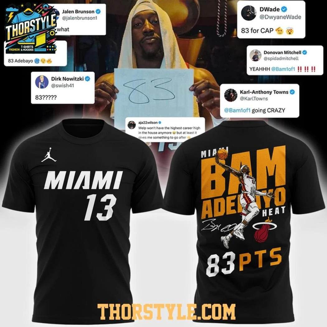 Miami Heat Adebayo 2026 Celebrate 83 Points History Shirt
