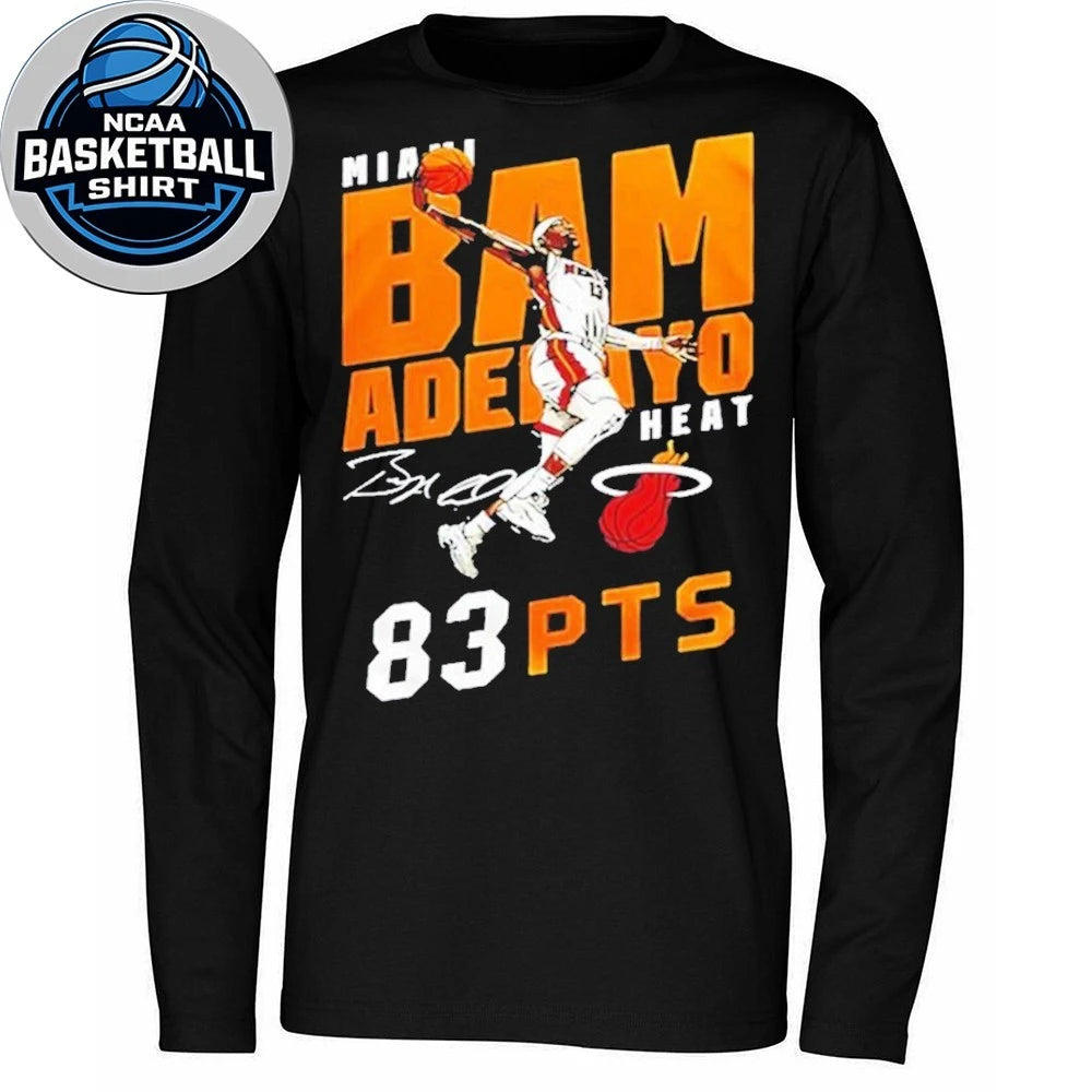 Miami Heat Adebayo 2026 Celebrate 83 Points History Signature And Logo Shirt