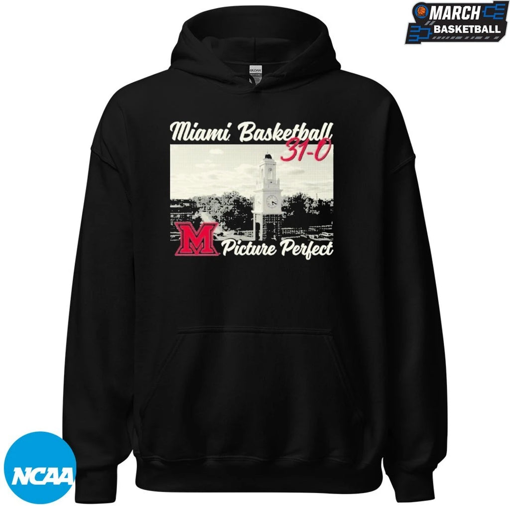 Miami RedHawks 2026 Men’s Basketball 31-0 Picture Perfect T-Shirts