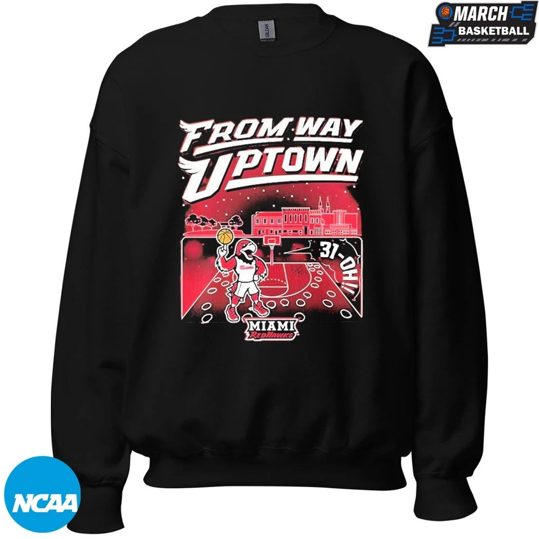 Miami RedHawks 2026 Men’s Basketball 31-OH From Way Uptown Mascot T-Shirts