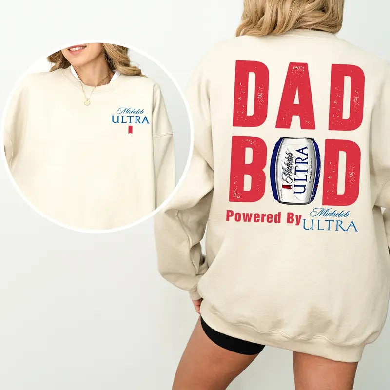 Michelob Dad Bod Sweatshirt, Beer Drinking Unisex Tee, Funny Party Gift Hoodie | HypeCrazeTee.com