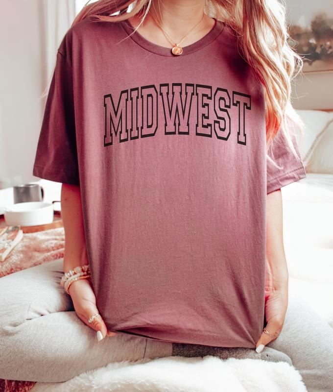 Mid West T-Shirt Local Hometown Tee Midwestern Vibes Tshirt Comfy Oversized Shirt Hometown Midwest T-Shirt Oversized Fit...