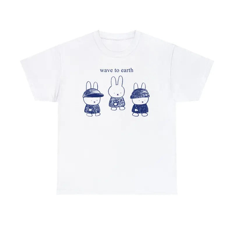 Miffy Wave To Earth Crossover Inspired Shirt Music Fan Cartoon Bunny Unisex Graphic Tee Hoodie, Sweatshirt | HypeCrazeTee.com