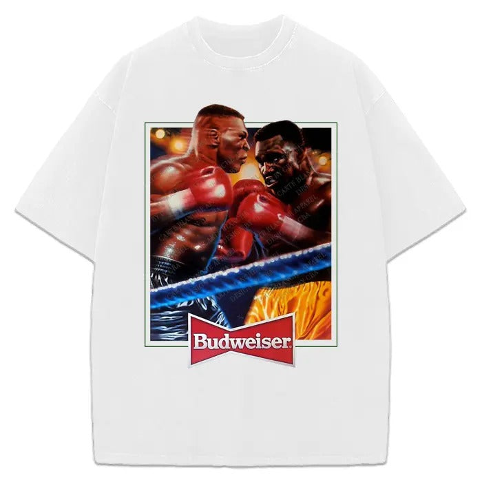Mike VS Evander Vintage Graphic Ad Retro Custom Graphic T-Shirt Crewneck Cotton Hoodie, Sweatshirt | HypeCrazeTee.com