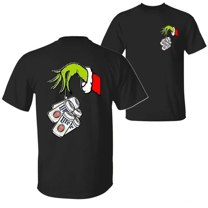 Miler Lite Christmas Movie The Grin Hand Shirt- Sweatshirt- Hoodie, Christmas Green Guy Holding Lite Beer, For Men, For Women