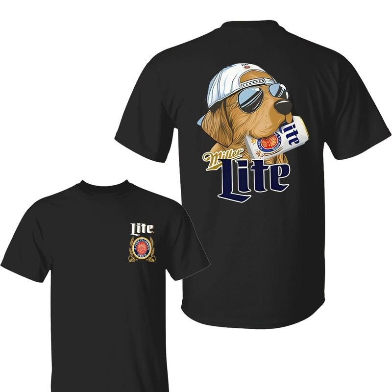 Miler Lite Dog Shirt , Miler Lite Shirt, Hunting T-Shirt, Unisex Classic Cotton Tee With 2 Side Graphic Print in All...