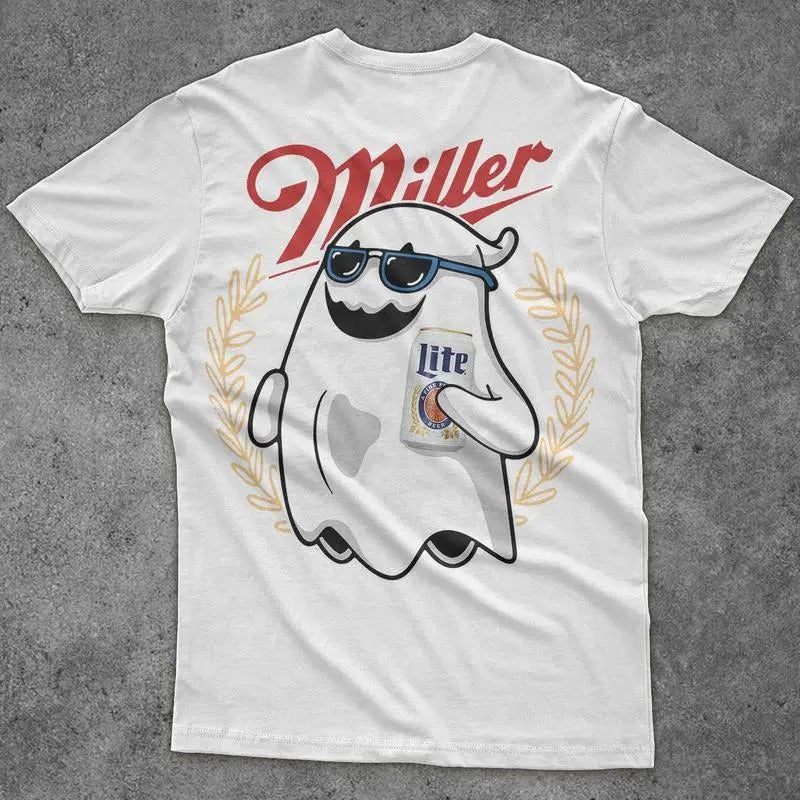 Miler Lite Ghost Halloween 2 Sided Shirt, Beer Lovers Shirt, Halloween Tee, Spooky Season Tee Hoodie, Sweatshirt