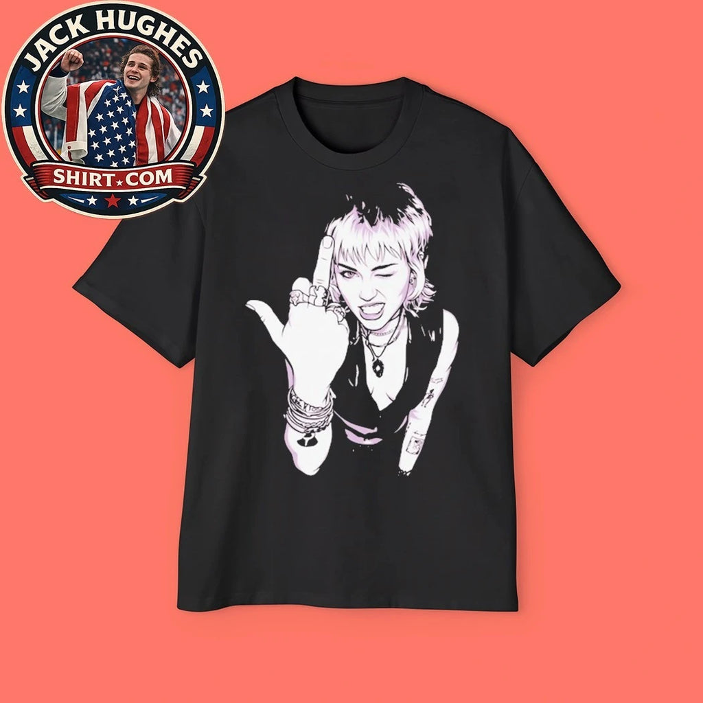 Miley Cyrus Middle Finger Vintage Women Shirt