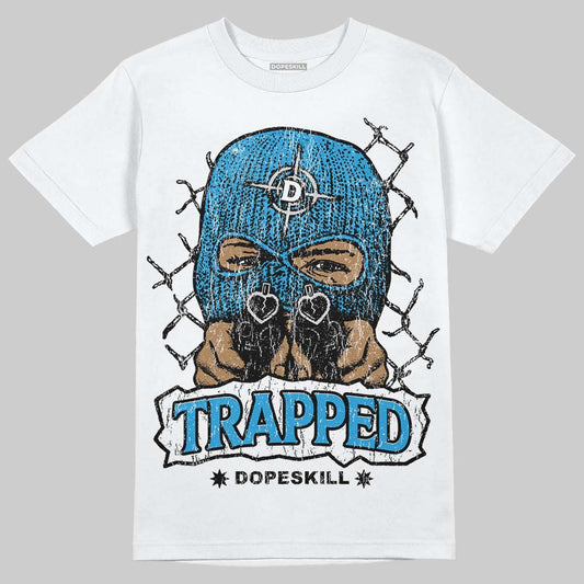 Military Blue 4s DopeSkill T-Shirt New Trapped Graphic