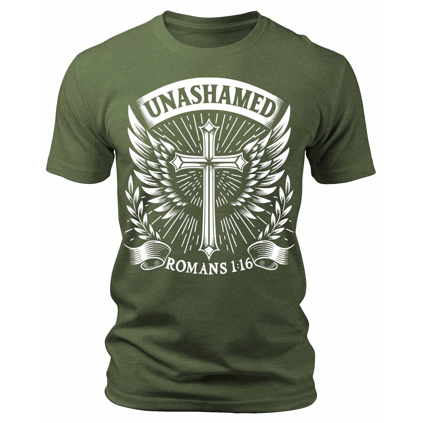 Men's Unashamed Romans 1:16 T-Shirts Christian Short Sleeve Crewneck Graphic Tees